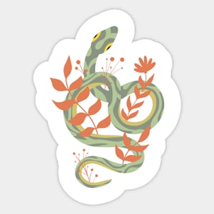 Snake with leaves Sticker